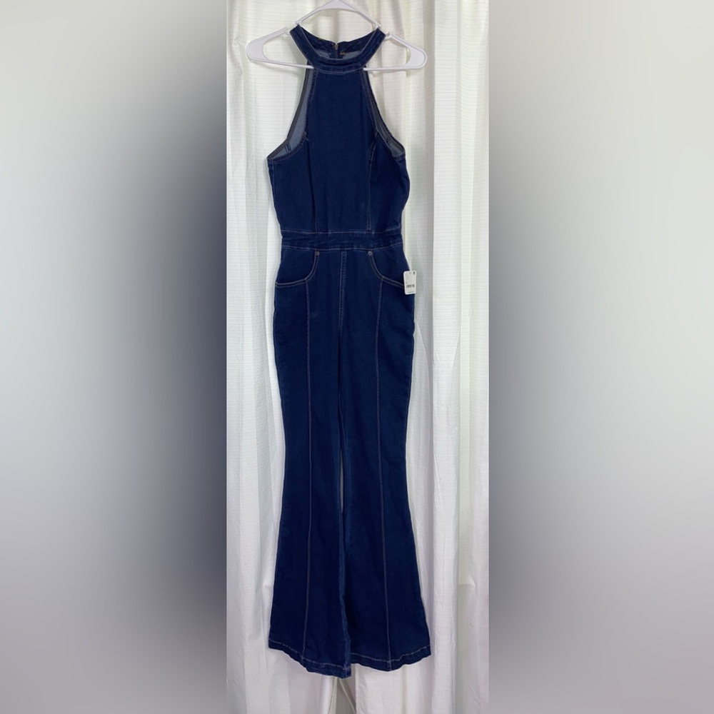 ‼️ SOLD ‼️ NWT Free People / We The Free Sydney denim sleeveless jumpsuit size 6